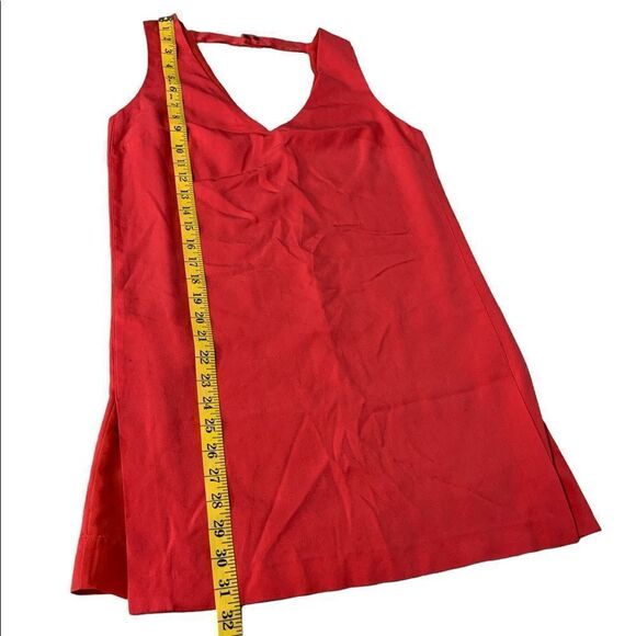 Robert Rodriguez V-neck Silk Sleeveless Mini Dress in Coral - Picture 6 of 8